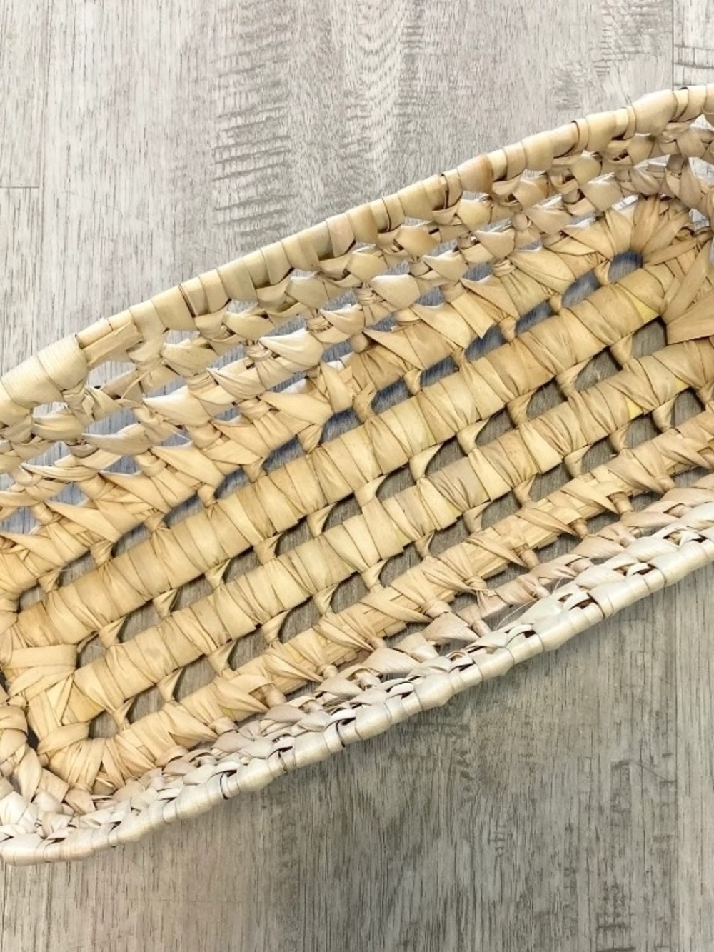 Set Of 2 Rectangular Straw   Basket, Storage Basket Set - Picture 4 of 4